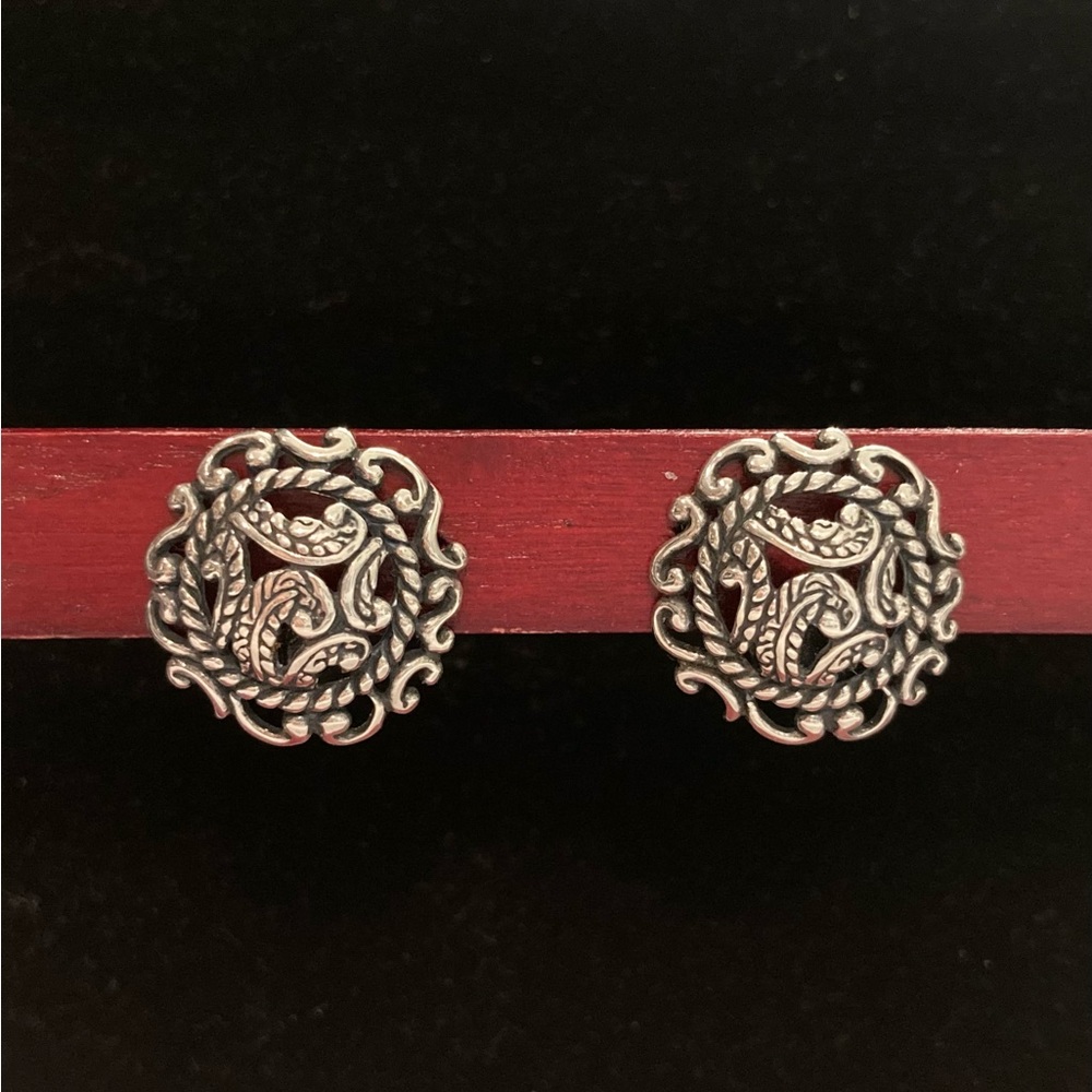 Carolyn Pollack Sterling Silver Rodeo Clip Earrings
